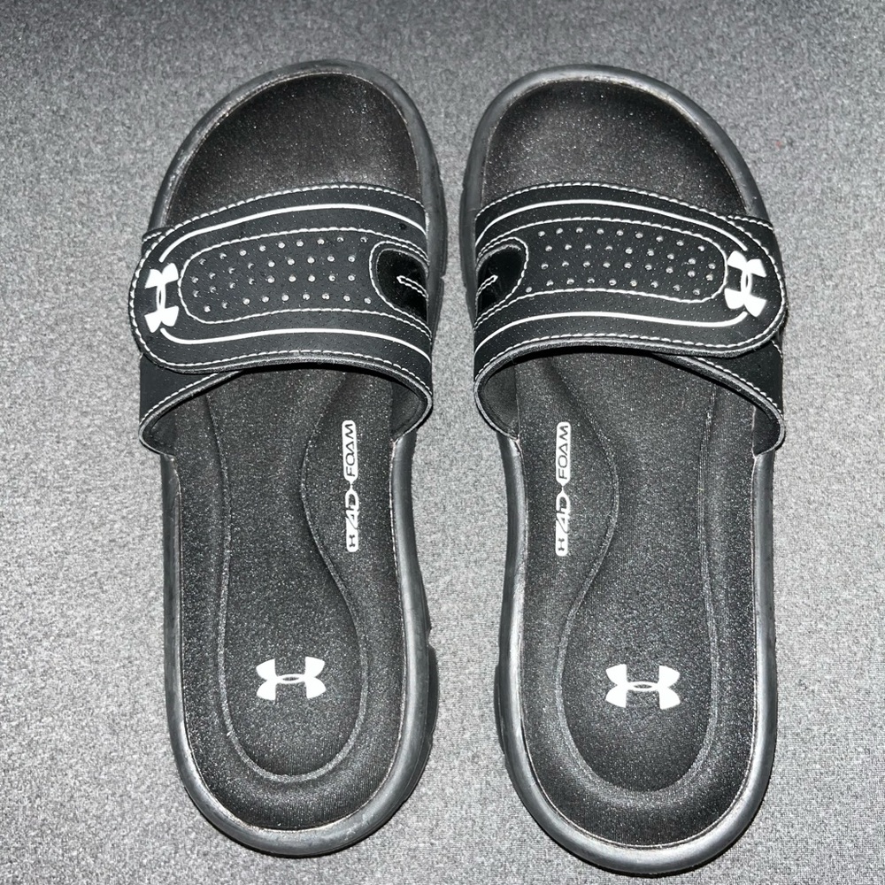 Black Under Armour slides
